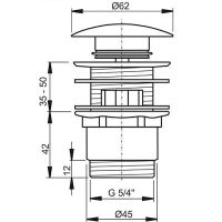Донный клапан Ravak X01437 Сlick-Сlack Хром — фото 3, Донные клапаны