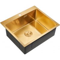 Кухонная мойка Milacio Denia 59 MC.77498 / нержавеющая сталь / золото / 59x22x51 см / врезная / 1 чаша — фото 1, Кухонные мойки