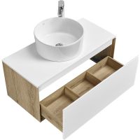 Тумба под раковину Aquaton Либерти 90 1A279901LYC70 подвесная Дуб эльвезия Белая — фото 6, Тумбы под раковину