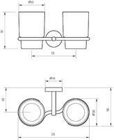 Товар: Стакан для зубных щеток Veragio Largenta VR.LGT-1942.CR двойной Хром - фото 2 Стакан для зубных щеток Veragio Largenta VR.LGT-1942.CR двойной Хром — фото 2, Стаканы для зубных щеток