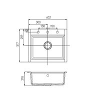 Кухонная мойка Aquaton Делия 60 1A715232LD280 Кофе — фото 5, Кухонные мойки