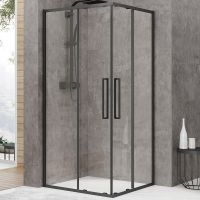 Душевой уголок Black&White Stellar Wind S872 100х100 8721010 профиль Черный стекло прозрачное — фото 1, Душевые уголки