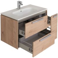 Товар: Тумба под раковину Roca Lago 80 857296444 подвесная Светлый дуб - фото 2 Тумба под раковину Roca Lago 80 857296444 подвесная Светлый дуб — фото 2, Мебель для ванной