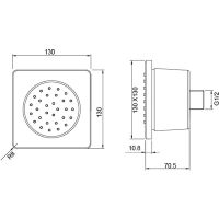 Боковая форсунка Aquatek AQ2099CR Хром — фото 2, Душевое оборудование. Душевая программа