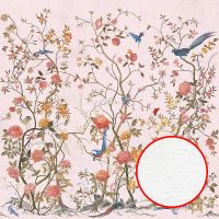 Фреска Ortograf Flora 31244 Фактура бархат FX Флизелин (2,7*2,7) Розовый/Разноцветный, Цветы/Деревья/Птицы — фото 1, Фрески