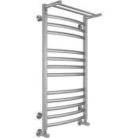 Водяной полотенцесушитель Terminus Енисей П13 500х1000 4670078529572 с полкой Хром, нижнее подключение, G 1/2" ВР, с угловым соединением — фото 1, Водяные полотенцесушители