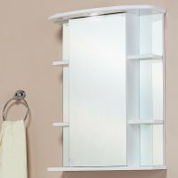 Зеркальный шкаф Onika Глория 55.01 L 205504 с подсветкой Белый — фото 1, Зеркальные шкафы в ванную