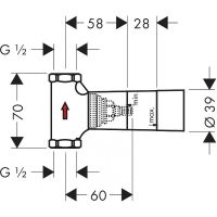 Внутренняя часть для встраиваемого запорного вентиля Hansgrohe Ecostat 15973180 шпиндельная — фото 2, Комплектующие для душевого оборудования
