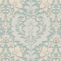Обои Alessandro Allori Barbara 2610-7 Винил на флизелине (1,06*10,05) Бирюзовый, Дамаск — фото 1, Обои для стен