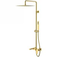 Душевая система Boheme Qubic 478-MG Золото матовое — фото 1, Душевое оборудование. Душевая программа