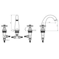 Смеситель для раковины Boheme Flora 317-FL Бронза — фото 3, Смесители