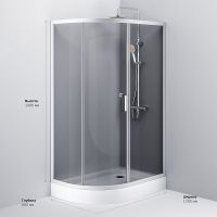 Душевой уголок AM.PM Like Solo Slide 120х80 W83G-302U120CG64 профиль Хром матовый стекло тонированное — фото 10, Душевые уголки