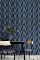 Обои Grandeco Asperia A 55703 Винил на флизелине (0,53*10,05) Синий/Серебряный, Геометрия — фото 2, Обои для стен