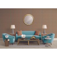 Обои Alessandro Allori Grace 1802-6 Винил на флизелине (1,06*10,05) Оранжевый/Синий, Геометрия — фото 2, Обои для стен