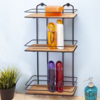 Полка корзина Tekno-tel BK077B Черная — фото 2, Полки для ванной и душа