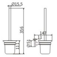 Ершик для унитаза CeramaLux Quadro 61913 Хром — фото 2, Ершики для унитаза