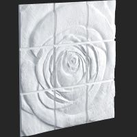 Гипсовое 3д панно Artpole Platinum Rose GМ-0044 глянцевое 1800x1800 мм — фото 1, Гипсовые 3Д панели