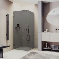 Товар: Душевой уголок Maybah Glass MGY-1309-4 1000x1000x1950 на петлях Хром глянцевый стекло графитовое - фото 1 Душевой уголок Maybah Glass MGY-1309-4 1000x1000x1950 на петлях Хром глянцевый стекло графитовое — фото 1, Душевые уголки