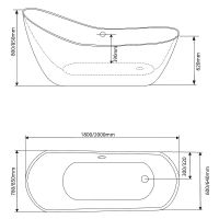 Акриловая ванна Grossman Style 180x80 GR-2301 без гидромассажа — фото 3, Ванны