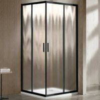 Душевой уголок Vincea Garda VSS-1G900CHB 90x90 профиль Черный стекло шиншилла — фото 2, Квадратные душевые уголки