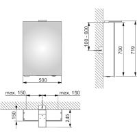 Зеркальный шкаф Keuco Royal 15 50 L 14401171201 с подсветкой Алюминий — фото 7, Зеркальные шкафы в ванную