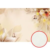 Фреска Ortograf Цветы 30056 Фактура флок FLK Флизелин (4*2,7) Бежевый, Цветы/Бабочки — фото 1, Фрески