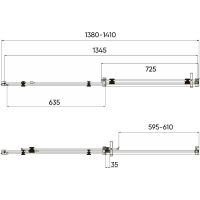 Душевая дверь Veconi Vianno VN-74В 140 VN74B-140-01-C4 профиль Черный матовый стекло прозрачное — фото 3, Душевые двери в нишу