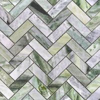 Мозаика Caramelle mosaic Pietrine 7 мм Onice Verde oliva POL fish 28,2x31,7 см — фото 1, Мозаика