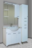 Зеркало со шкафом Bellezza Дрея 85 R 4611314001018 с подсветкой R Белое — фото 2, Зеркальные шкафы в ванную