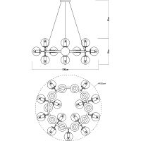 Люстра Artelamp Bolla A1664SP-25BK Янтарная Черная — фото 4, Люстры