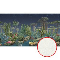 Фреска Ortograf Its Jungle 33658 Фактура флок FLK Флизелин (5,5*3) Синий/Зеленый, Деревья/Цветы — фото 1, Фрески