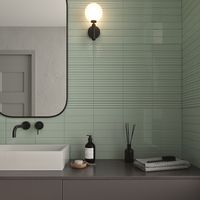 Керамическая плитка DNA Tiles Match Curved Sage Gloss настенная 6,25х25 см — фото 2, Керамическая плитка