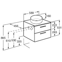 Тумба под раковину Roca Victoria 60 A857468402 подвесная Городской дуб — фото 10, Мебель для ванной
