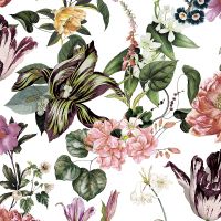 Обои Marburg Flora 47458 Винил на флизелине (0,53*10,05) Белый/Разноцветный, Цветы — фото 1, Обои для стен