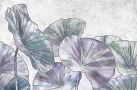 Фреска Ortograf Grafika Natura 31511 Фактура бархат FX Флизелин (4,1*2,7) Фиолетовый/Зеленый/Серый, Цветы/Абстракция — фото 2, Фрески