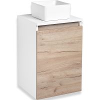 Тумба под раковину Runo Бари 40 00-00001372 подвесная Крафт дуб Белая — фото 2, Тумбы под раковину