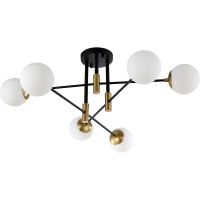 Потолочный светильник Crystal Lux Fidel PL6 Black Белый Черный Бронза — фото 1, товары
