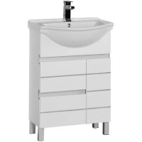 Тумба с раковиной Aquanet Доминика 60 212754 Белая — фото 1, Тумбы с раковиной