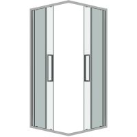 Душевой уголок Grossman Cosmo 90х90 300.K33.02.9090.10.00 профиль Хром стекло прозрачное — фото 2, Душевые уголки