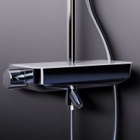 Товар: Душевая система Damixa Scandinavian Pure с термостатом Хром арт-936760000 - фото 4 Душевая система Damixa Scandinavian Pure с термостатом Хром арт-936760000 — фото 4, Душевые стойки