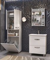 Шкаф пенал Vigo Plaza 60 pn.PLA.60 с бельевой корзиной Белый — фото 6, Пеналы для ванной комнаты