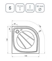 Душевой поддон из искусственного камня Ravak Elipso Pro 100х100 XA23AA01010WM Белый матовый — фото 6, Душевые поддоны из искусственного камня