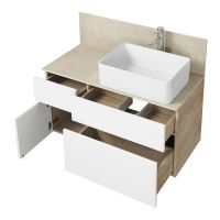 Товар: Тумба под раковину Aquaton Мишель 100 1A244101MIX40 подвесная Дуб эндгрейн Белая - фото 9 Тумба под раковину Aquaton Мишель 100 1A244101MIX40 подвесная Дуб эндгрейн Белая — фото 9, Мебель для ванной