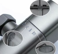 Товар: Душевая система Gappo G2495-79 с термостатом Оружейная сталь - фото 9 Душевая система Gappo G2495-79 с термостатом Оружейная сталь — фото 9, Душевые стойки