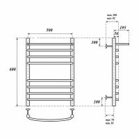Товар: Электрический полотенцесушитель Point Альфа PN05156SPE П7 500x600 с полкой левый/правый Хром - фото 4 Электрический полотенцесушитель Point Альфа PN05156SPE П7 500x600 с полкой левый/правый Хром — фото 4, Электрические полотенцесушители