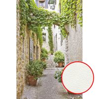 Фреска Ortograf Городской пейзаж 3971 Фактура флок FLK Флизелин (1,8*2,7) Бежевый/Зеленый, Город/Листья — фото 1, Фрески