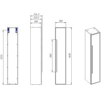 Шкаф пенал La Fenice Elba 30 FNC-05-ELB-BG-30 подвесной Синий матовый — фото 4, Мебель для ванной