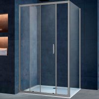 Душевой уголок Vincea Alpha 110x90 VSR-3AL9011CLGM профиль Вороненая сталь стекло прозрачное — фото 1, Прямоугольные душевые уголки