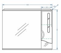 Зеркало со шкафом Stella Polar Сильва 100/С SP-00000207 с подсветкой Белое — фото 6, Зеркальные шкафы в ванную