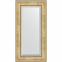 Зеркало Evoform Exclusive 122х62 BY 3506 с фацетом в багетной раме - Состаренное серебро с орнаментом 120 мм — фото 1, Мебель для ванной